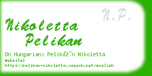 nikoletta pelikan business card